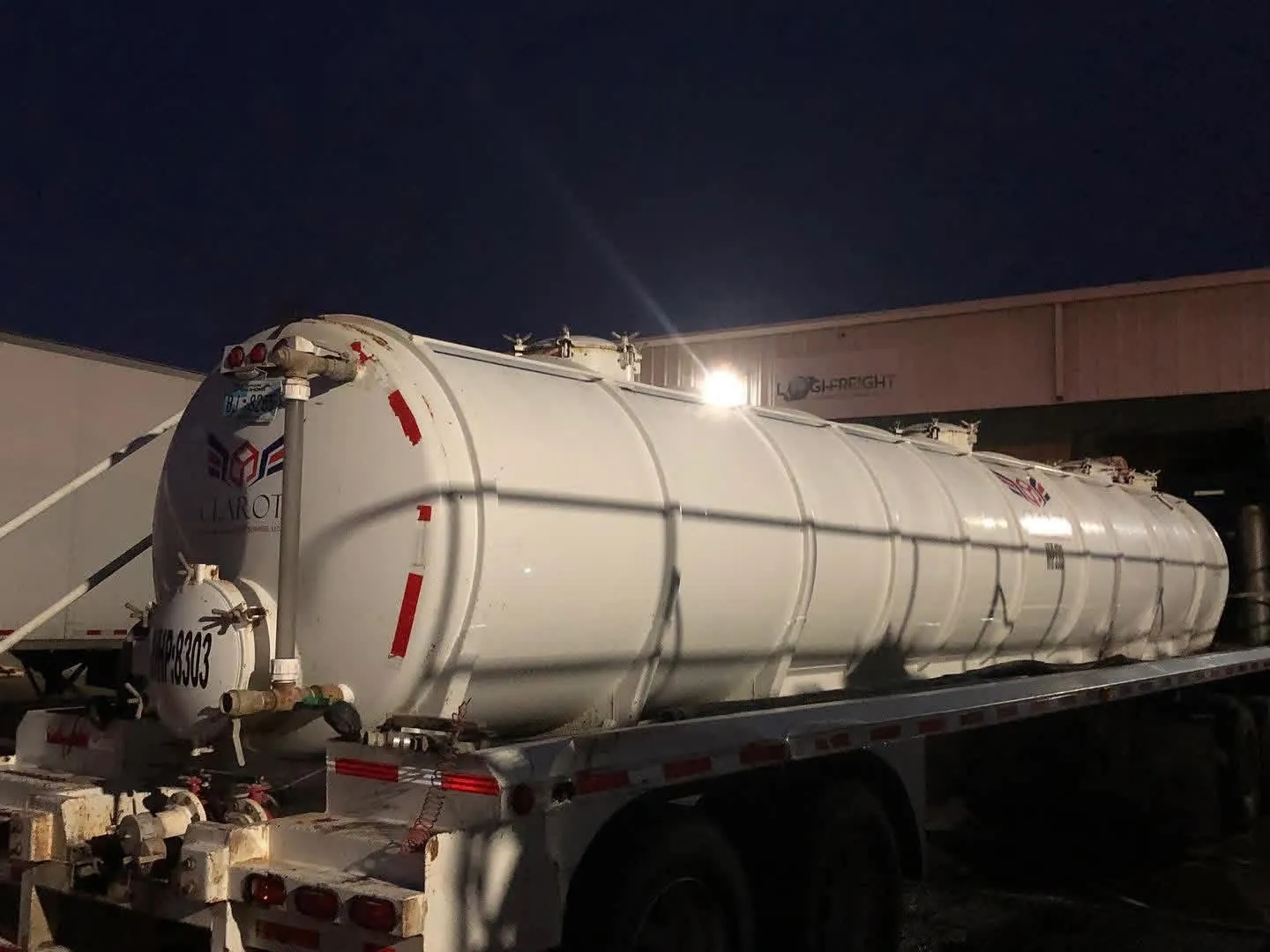 Clean tanker trailer after washing