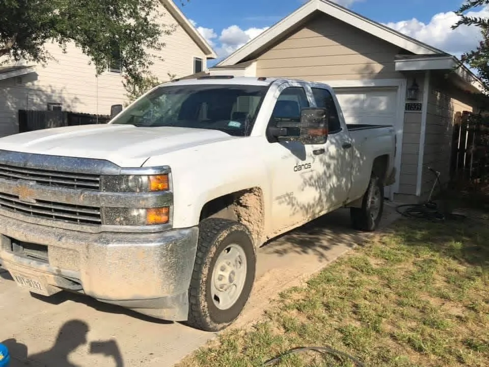 Muddy work pickup before washing